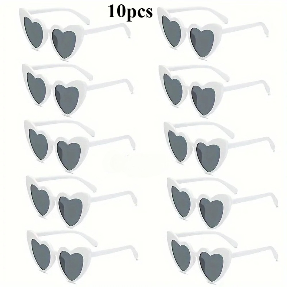 Sunglasses Cat Eye - 10pcs Brand Heart Sunglasses Women Party