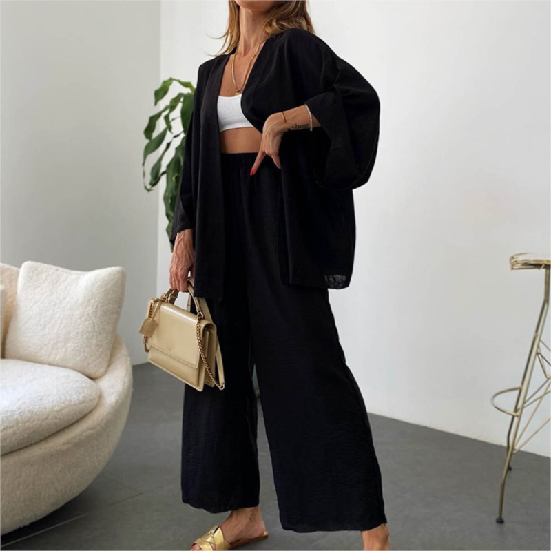 Women's Linen Trouser Suit Wit - đánh giá và giá Linen Pant Wide