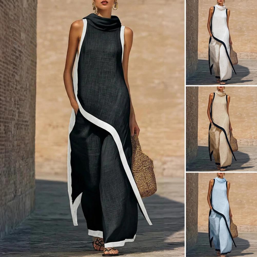 Women Color Block Cotton Linen - đánh giá và giá Linen Pant Wide