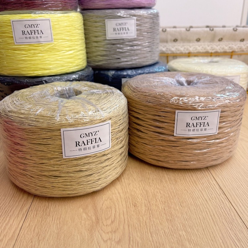 250g/pcs Thin Flat Raffia Yarn - đánh giá và giá Crochet Bag Raffia