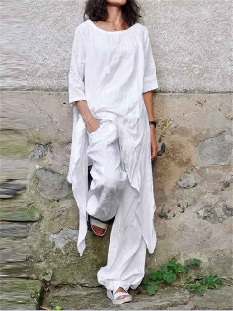 Wmstar Two Piece Set Women Cas - đánh giá và giá Linen Pant Wide