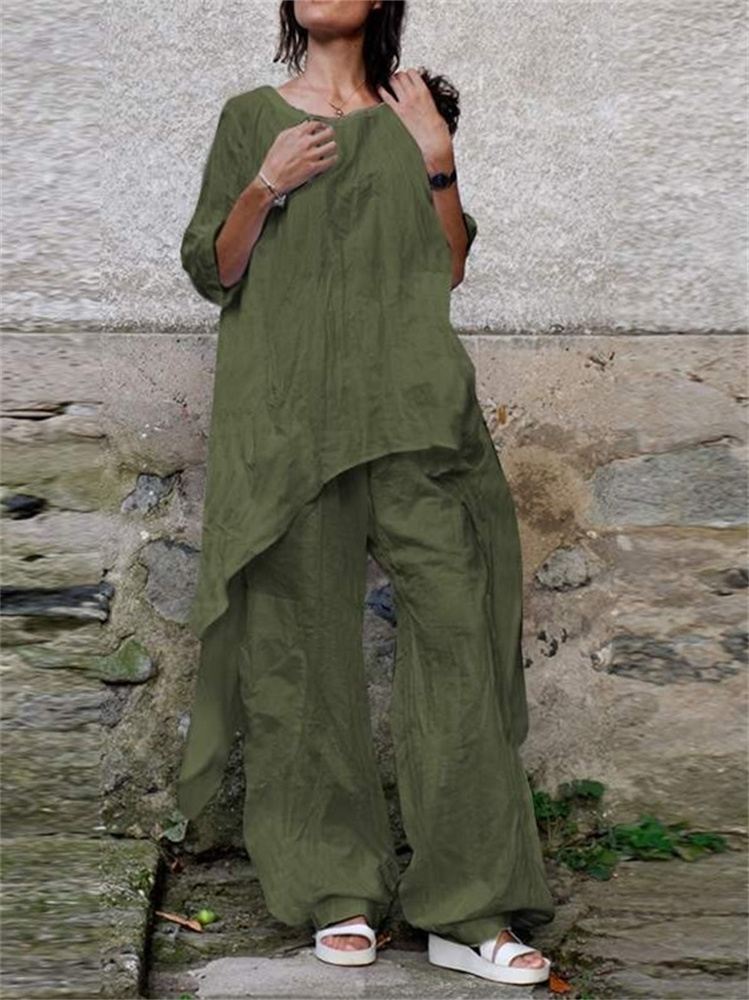 Wmstar Two Piece Set Women Cas - đánh giá và giá Linen Pant Wide